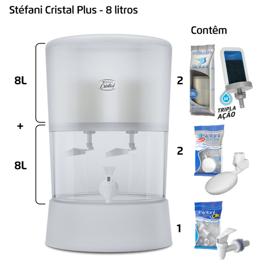 Filtro Cristal Plus - 8 litros - 2 velas