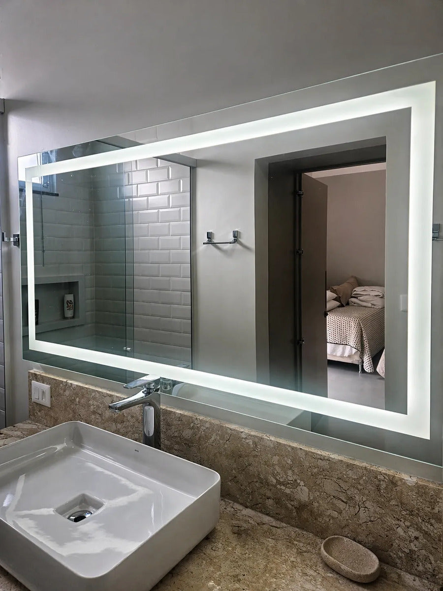 Espelho Led Top Vidros 120x70cm Penteadeira Com Luz