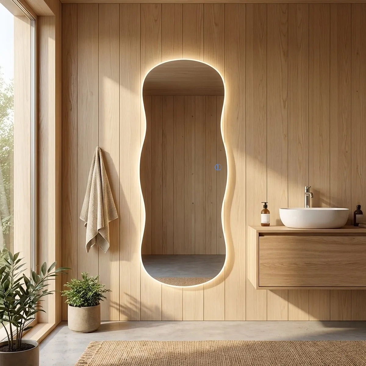 Espelho Grande Led 110x50cm Quarto Provador Luxo