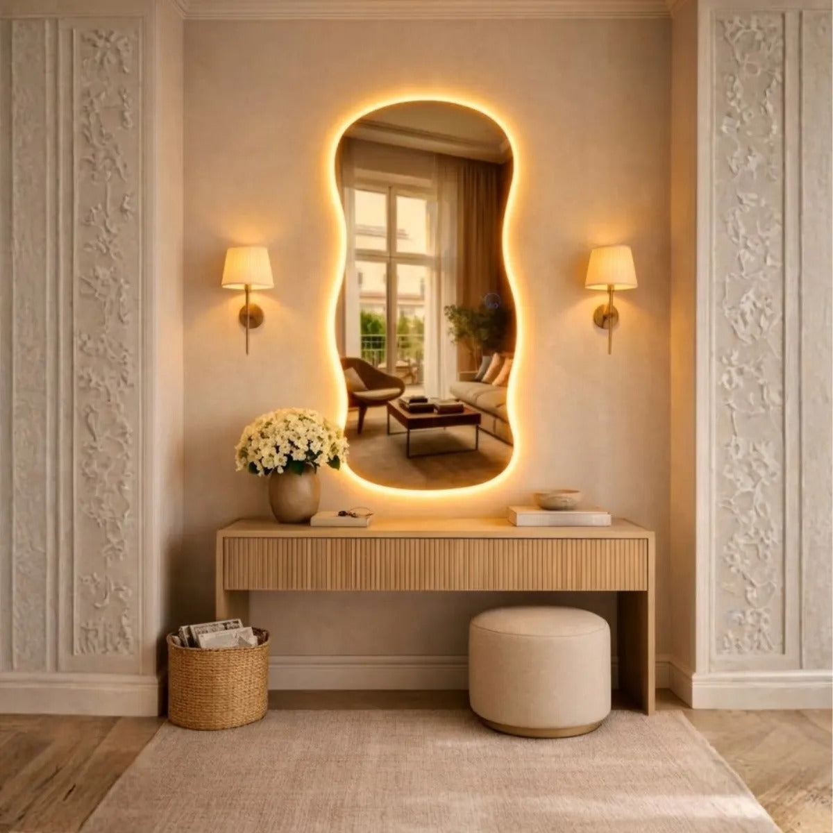 Espelho Grande Led 110x50cm Quarto Provador Luxo