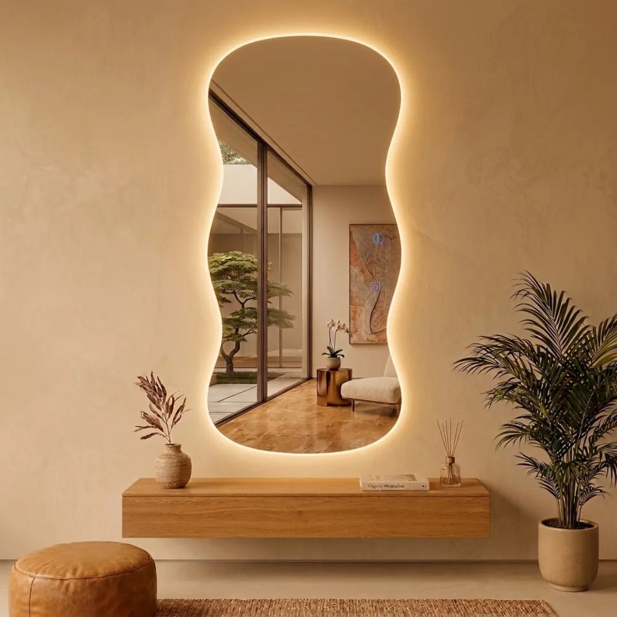 Espelho Grande Led 110x50cm Quarto Provador Luxo