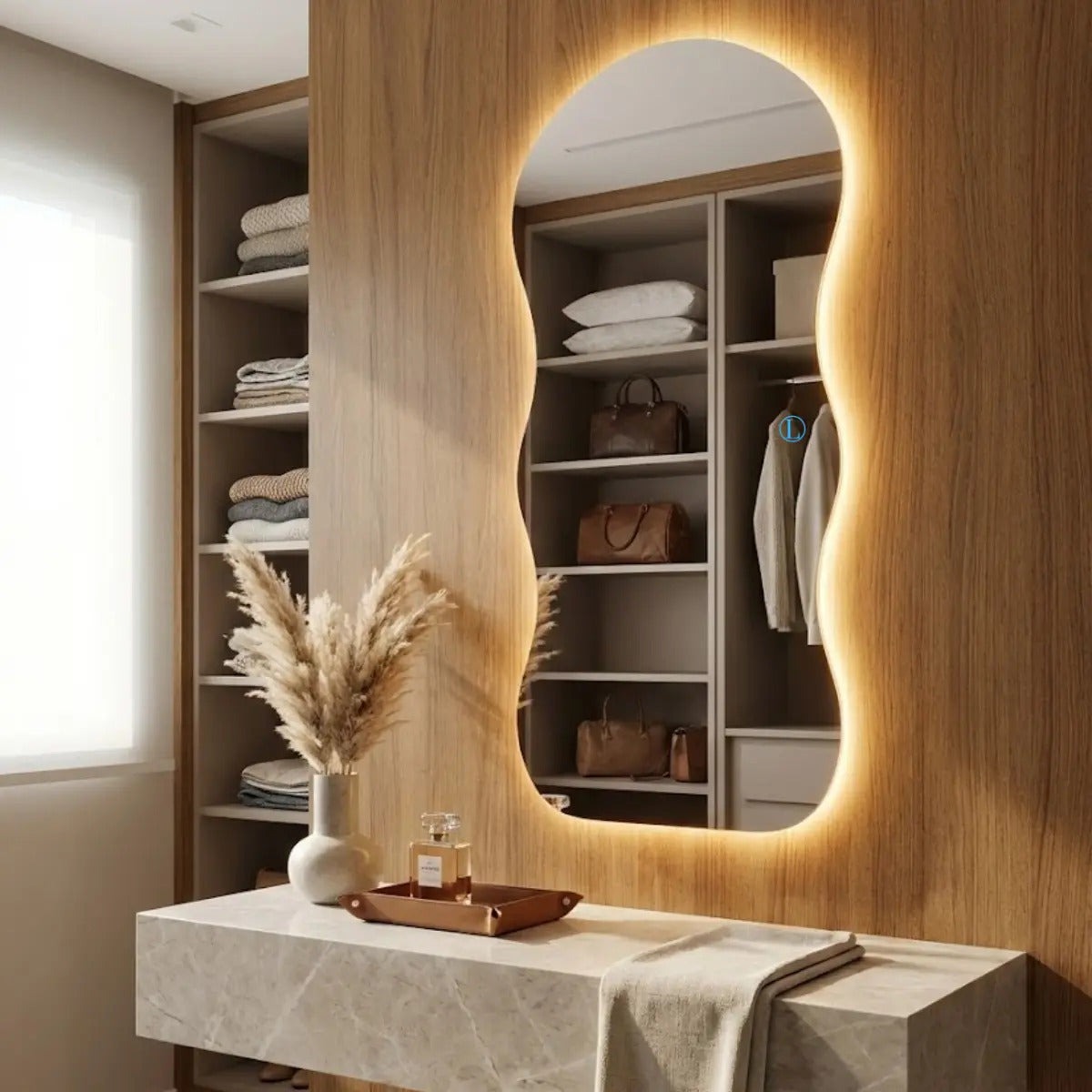 Espelho Grande Led 110x50cm Quarto Provador Luxo