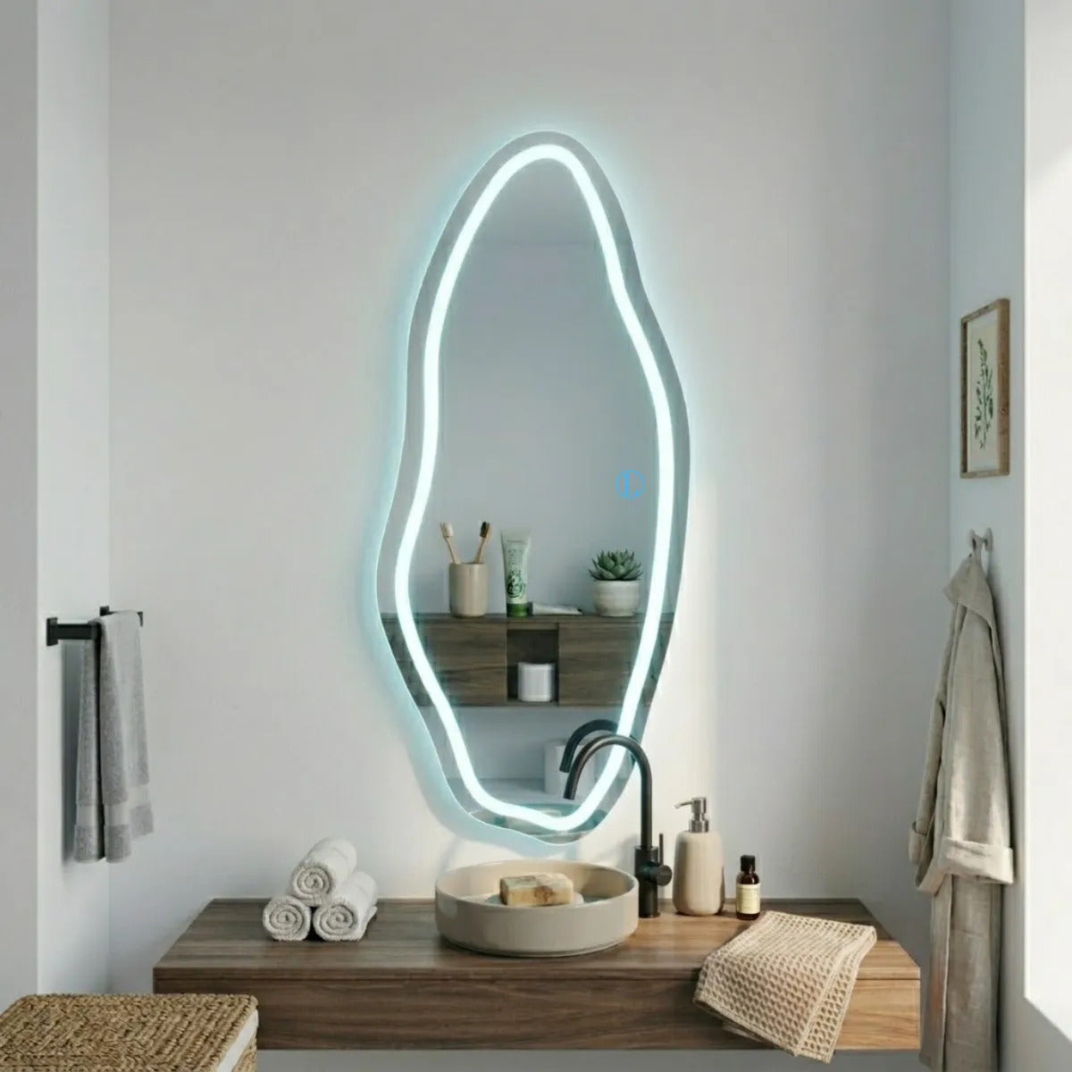 Espelho Vênus Led Jateado 110x50cm P/quarto Sala Hal