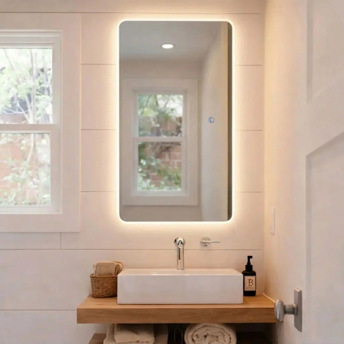 Espelho Led 90x40 Retangular Touch Screen Bivolt Parede