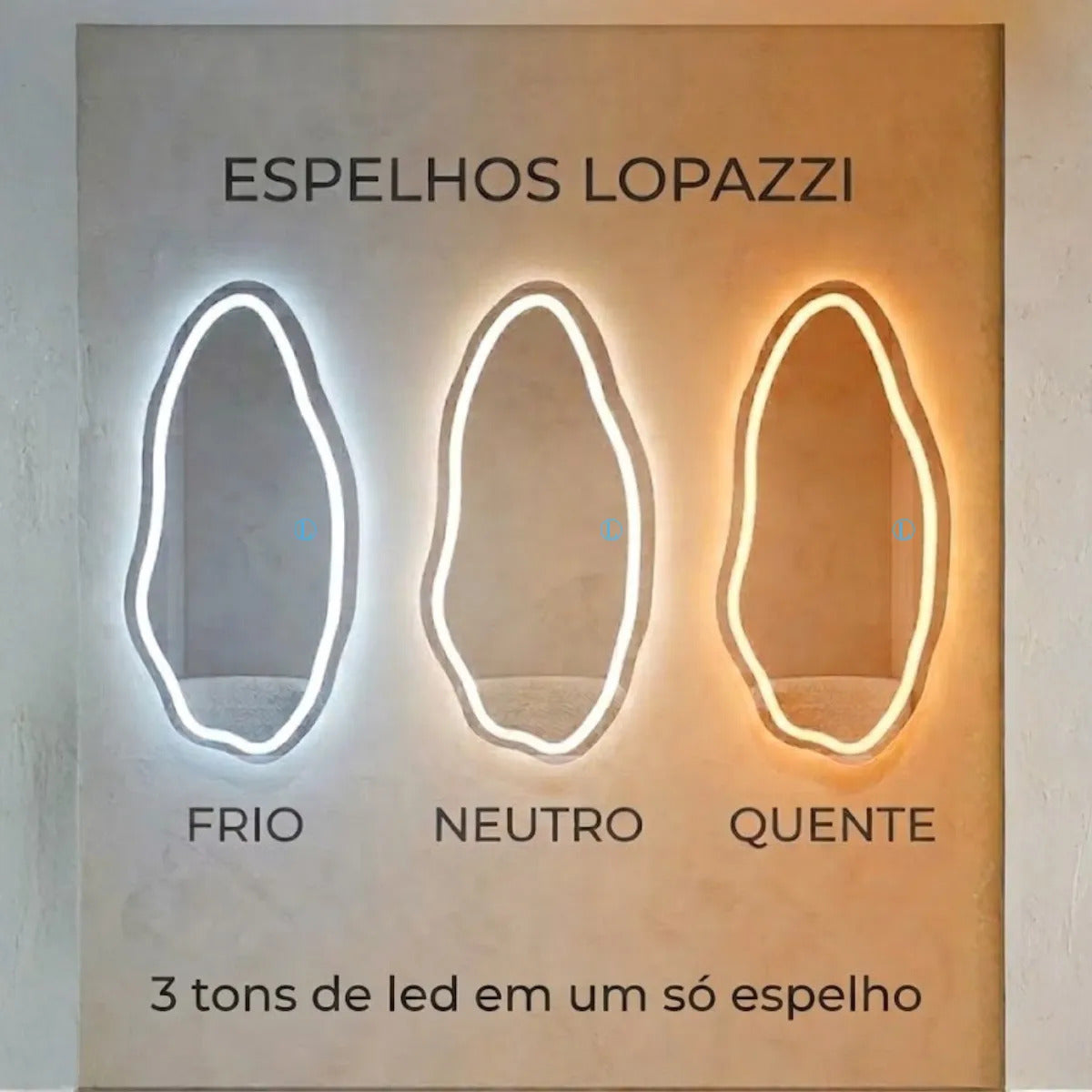 Espelho Vênus Led Jateado 110x50cm P/quarto Sala Hal