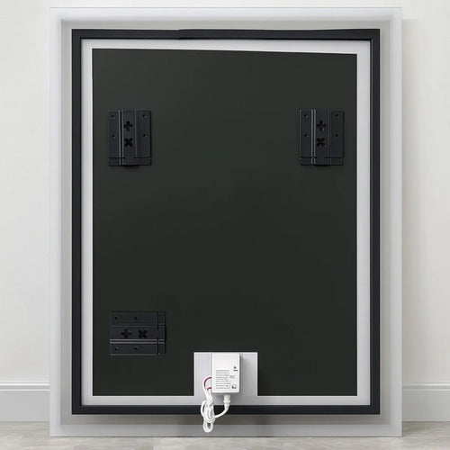Espelho Jateado Retangular 110x80 Cm Led Lapidado Decorativo