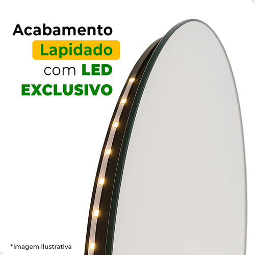 Espelho De Parede Com Led Flame 150x50 Sala Quarto Banheiro