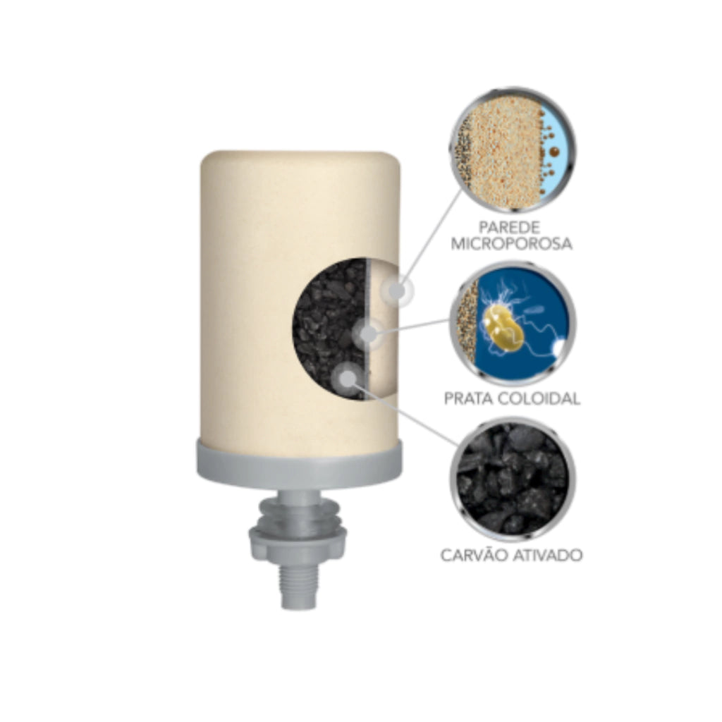 Filtro de Barro Santo Antônio - 3 litros + 1 vela Tripla Ação